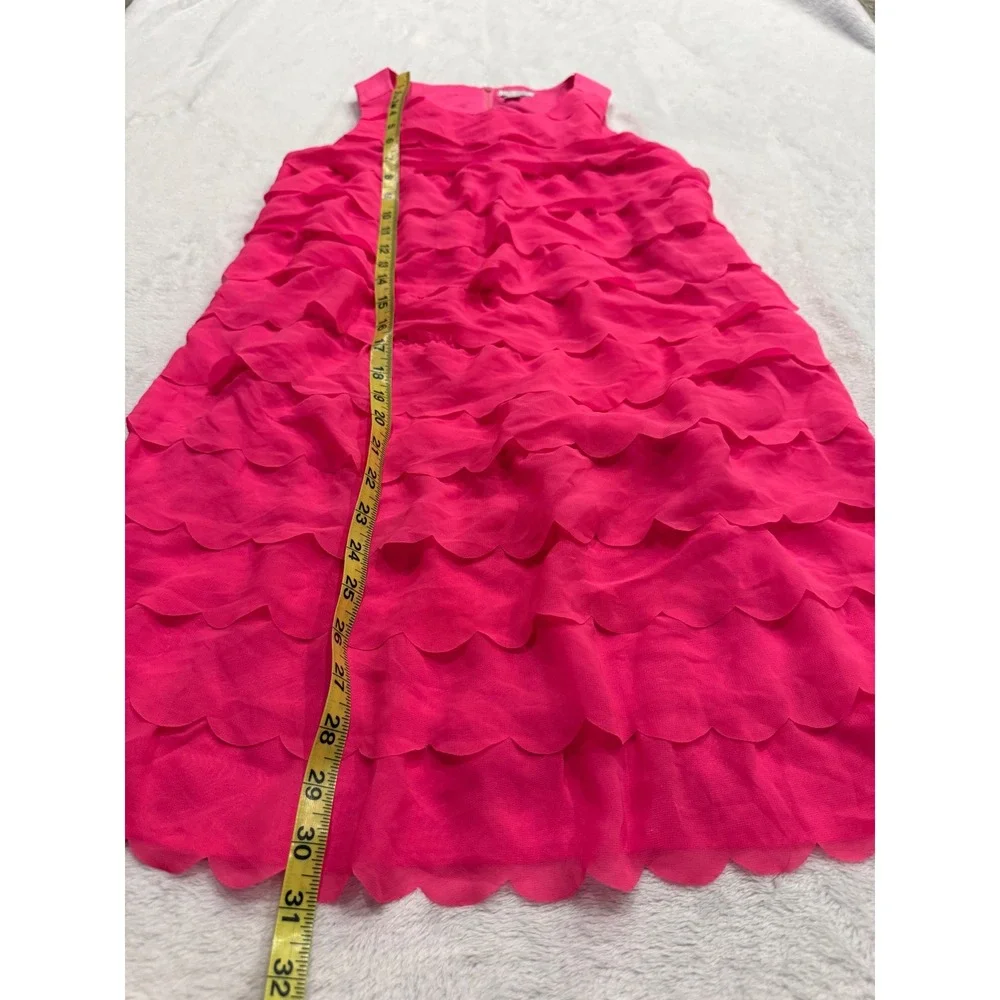 The Childrens Place Girls Hot Pink Tiered Ruffle Sleeveless Party Dress Size 12